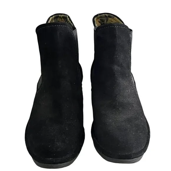 Fly London Women’s size 7. 5-8 US 38 EUR Leather Ankle Zip Boots Wedge Bootie. - Picture 2 of 13